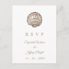 Sandy Seashells Marine Ocean Beach Wedding OSA Inbjudan Vykort