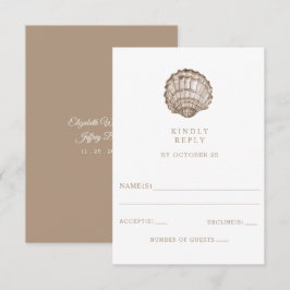 Sandy Seashells Marine Ocean Beach Wedding OSA Kort