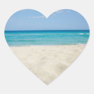 Sandy Shore Bröllop Hearts Hjärtformat Klistermärke