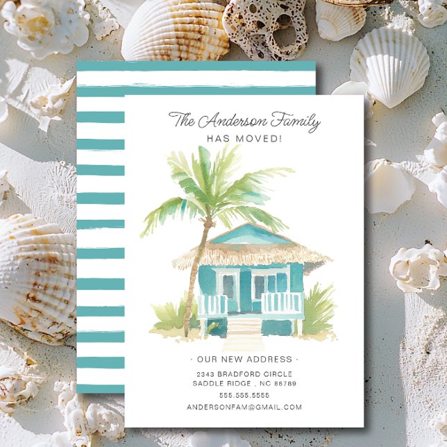 Sandy Shores Tropical Flytta Announcement Inbjudningar (Skapare uppladdad)