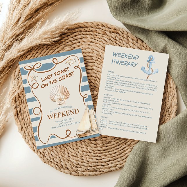 Sandy Snäcka Coastal Breeze Nautical Bachelorette Inbjudningar (Skapare uppladdad)