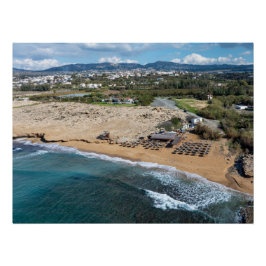 Sandy strand Paphos, Cypern Perfect Poster