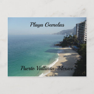 Sandy strandturkos sea Puerto Vallarta, Mexiko Vykort