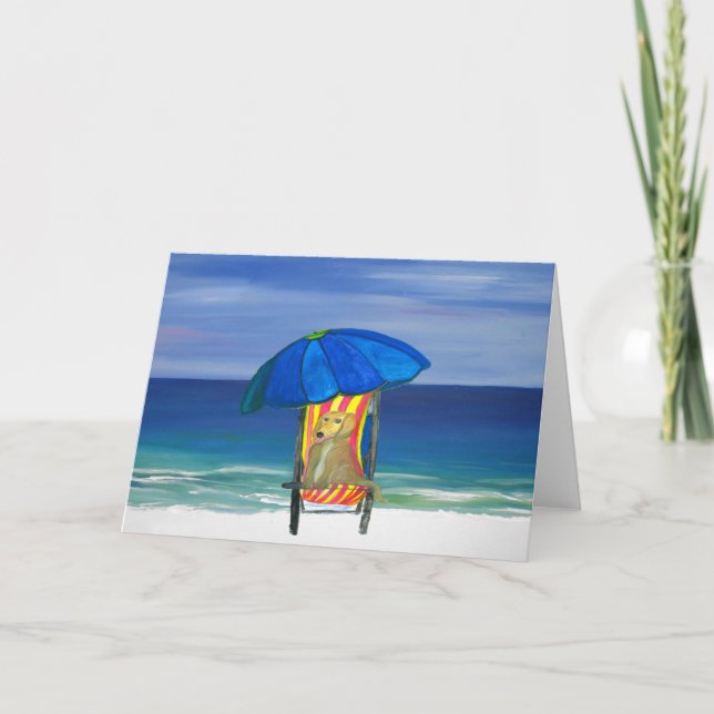 Sandy Tass Beach Hund Kort (Framsida)