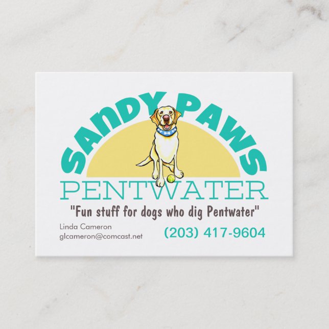 Sandy Tass Pet Business Logotyp Visitkort (Framsida)