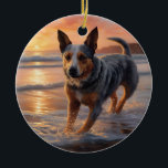 Sandy Tassar Australian Cattle Hund on Beach Sunse Julgransprydnad Keramik<br><div class="desc">Ta dig in i vår vackra "Sandy Tassar och Sunset Hues"-hund på solnedgången. Den här fängslande scenen fångar kärnan av en perfekt kväll vid kusten, med en lojal hund-vän som njuter av den gyllene sanden och de andningsande nyheterna om sol. Oavsett om du är hund älskare eller solnedgångsentusiaster, så ger...</div>