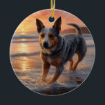 Sandy Tassar Australian Cattle Hund on Beach Sunse Julgransprydnad Keramik<br><div class="desc">Ta dig in i vår vackra "Sandy Tassar och Sunset Hues"-hund på solnedgången. Den här fängslande scenen fångar kärnan av en perfekt kväll vid kusten, med en lojal hund-vän som njuter av den gyllene sanden och de andningsande nyheterna om sol. Oavsett om du är hund älskare eller solnedgångsentusiaster, så ger...</div>