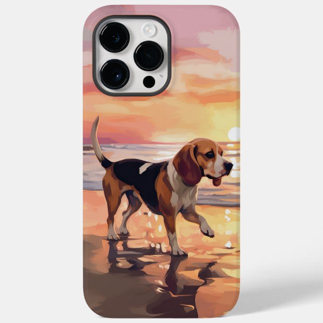Sandy Tassar Beagle Hund on Beach Sunset (Baksida)