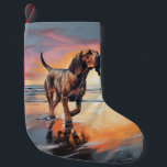 Sandy Tassar Bloodhound Hund on Beach Sunset Liten Julstrumpa<br><div class="desc">Ta dig in i vår vackra "Sandy Tassar och Sunset Hues"-hund på solnedgången. Den här fängslande scenen fångar kärnan av en perfekt kväll vid kusten, med en lojal hund-vän som njuter av den gyllene sanden och de andningsande nyheterna om sol. Oavsett om du är hund älskare eller solnedgångsentusiaster, så ger...</div>