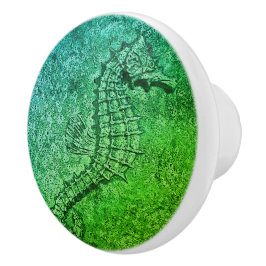 Sandy Textured Seahorse Digital Art Ceramic Knob Knopp