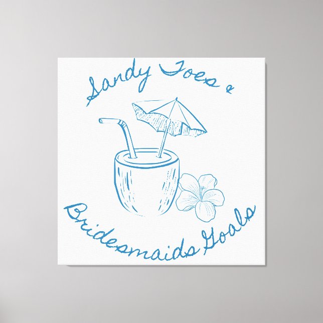 Sandy Toe & Bridesmaids Mål Kustbrudtjejdag Canvastryck (Framsida)