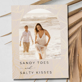 Sandy Toes Arch Photo Beach Wedding Spara datumet Meddelande Vykort