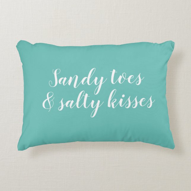 Sandy Toes och Salty Kisses accent Pillow Prydnadskudde (Framsidan)