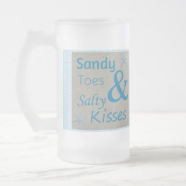 Sandy Toes och Salty Kisses Beach Life Quote Frostat Ölglas