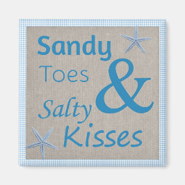 Sandy Toes och Salty Kisses Beach Life Quote Magnet