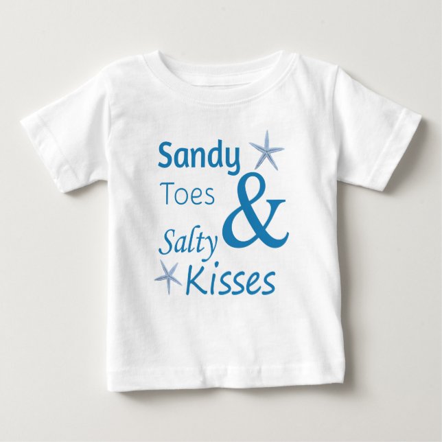 Sandy Toes och Salty Kisses Beach Life Quote Tröja (Framsida)