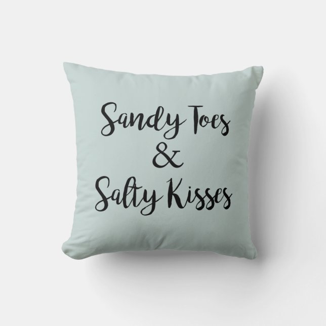 Sandy Toes och Salty Kisses Ocean Dekorativ kudde (Framsida)