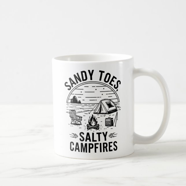 Sandy Toes Salty Campfire Camping Design Kaffemugg (Höger)