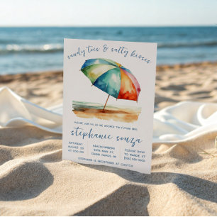 Sandy Toes & Salty Kisses, Bröllopsdusch på strand Inbjudningar