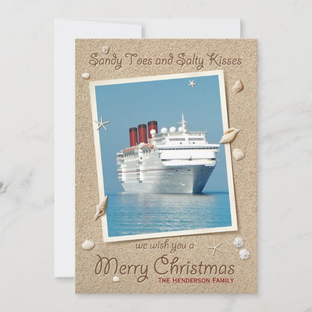 Sandy Toes Salty Kisses God jul Card Julkort (Framsida)
