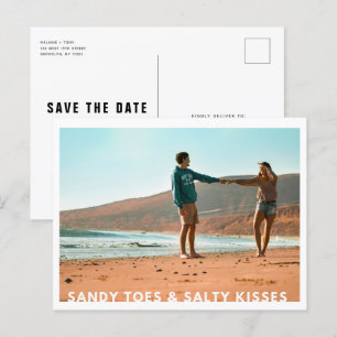 Sandy Toes Salty Kisses Photo Beach Spara datum Meddelande Vykort