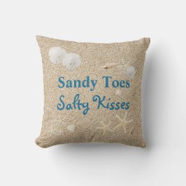 Sandy Toes Salty Kisses Pillow - utomhus Utomhuskudde
