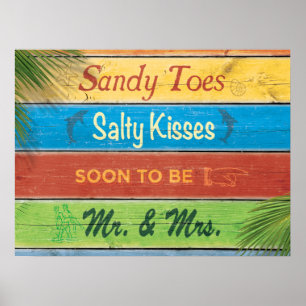 Sandy Toes Salty Kisses snart herr och fru-plakat Poster