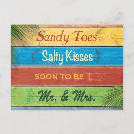 Sandy Toes Salty Kisses Spara datumet Meddelande Vykort