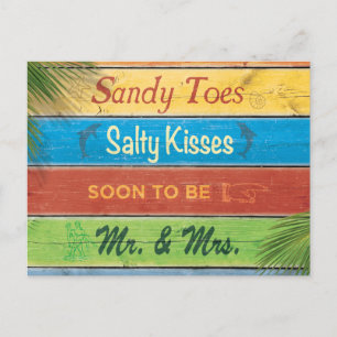Sandy Toes Salty Kisses Spara datumet Meddelande Vykort