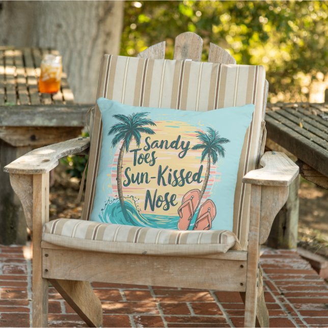 Sandy Toes Sol-Kissed Nose Beach Aesthetic Kudde (Stol)