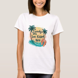 Sandy Toes Sol-Kissed Nose Beach Aesthetic T Shirt