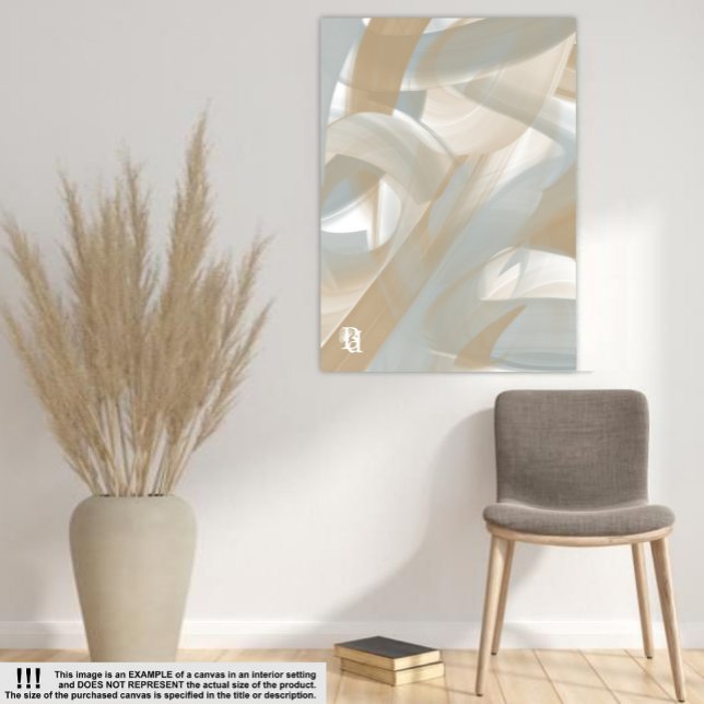 Sandy Tornado Trend Abstrakt Art Beige White Canvastryck (Skapare uppladdad)