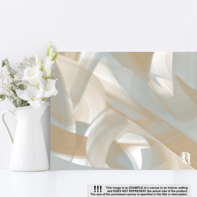 Sandy Tornado Trend Abstrakt Art Beige White Canvastryck (Skapare uppladdad)