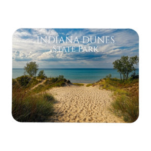 Sandy Väg till Sjö Michigan Beach, Indiana Dunes Magnet