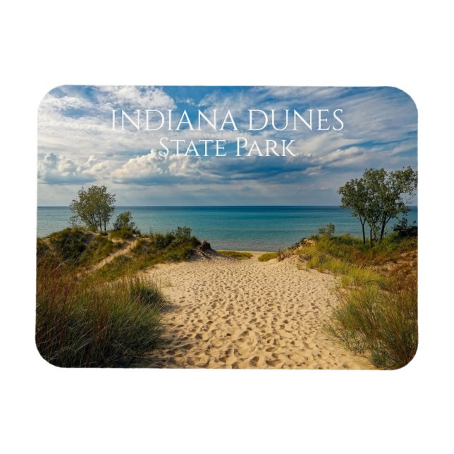 Sandy Väg till Sjö Michigan Beach, Indiana Dunes Magnet (Horisontell)