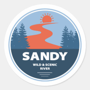 Sandy Vild och Scenen River Runt Klistermärke