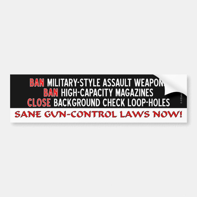 Sane Gun-Control LAws! Bildekal (Framsidan)