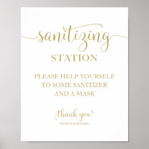 Saneringsstation Chic kalligrafi bröllopsskylt Poster