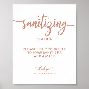 Saneringsstation Chic kalligrafi bröllopsskylt Poster