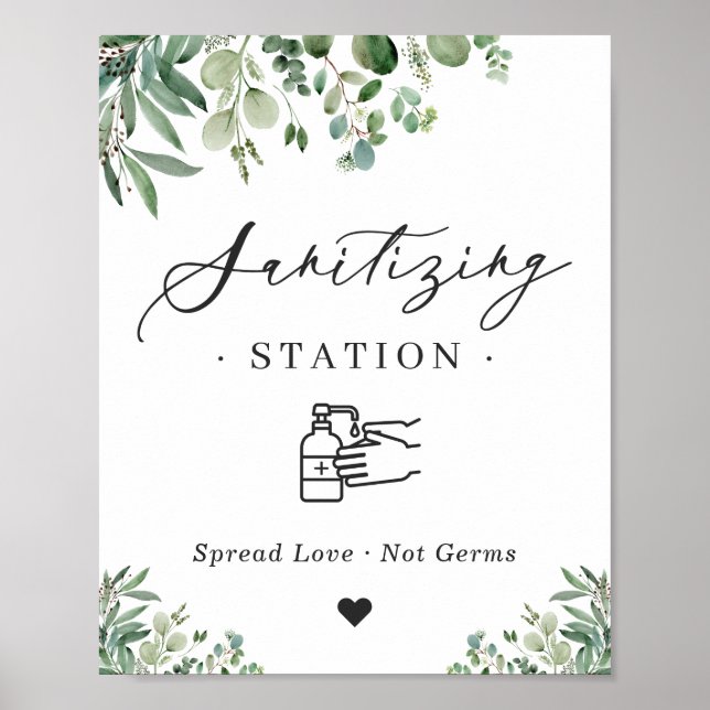 Saneringsstation skylt grönska Eukalyptusblad (Framsidan)