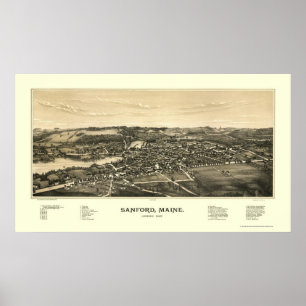 Sanford MIG panorama- karta - 1889 Poster