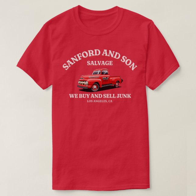 Sanford och Son Salvage Vi köper och säljer skräp T Shirt (Design framsida)