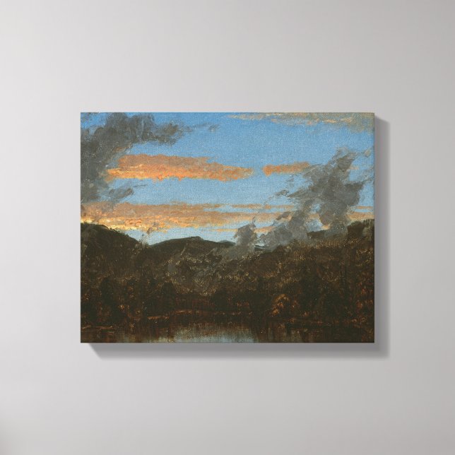Sanford Robinson Gifford - Mist Stigning i Sunset Canvastryck (Framsida)
