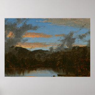 Sanford Robinson Gifford - Mist Stigning i Sunset Poster