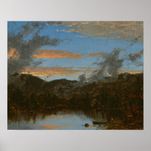 Sanford Robinson Gifford - Mist Stigning i Sunset Poster