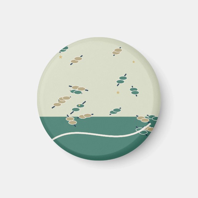 Sanfte Waldmagie mit Blättern und Sternen Magnet (Framsidan)