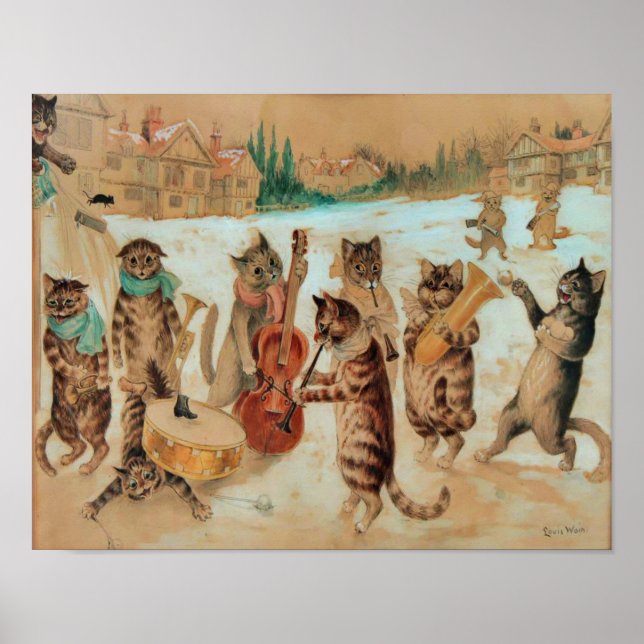 Sång 1925 Louis Wain Wall Art Poster (Framsidan)