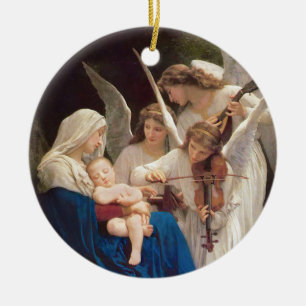 Sång av änglar julgransprydnad keramik