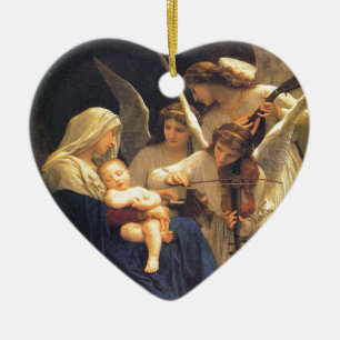 Sång av änglar, William-Adolphe Bouguereau Julgransprydnad Keramik