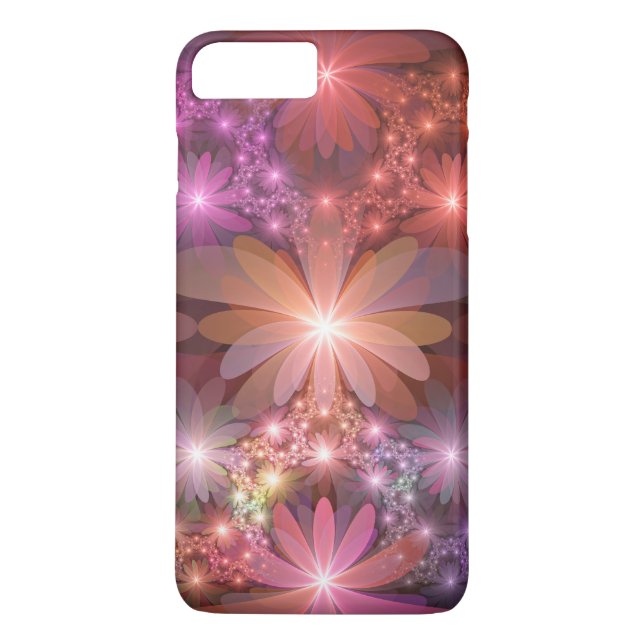Säng Av Blommor Färgrik Blank Abstrakt Fraktal Kon Case-Mate iPhone Skal (Baksida)